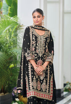 Anaita Black Heavy Chinon With Embroidery Readymade Sharara Suit | Grocsy