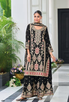 Anaita Black Heavy Chinon With Embroidery Readymade Sharara Suit | Grocsy