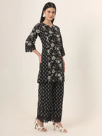 Yufta Black Pure Cotton Co Ord Set | Grocsy