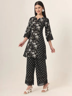 Yufta Black Pure Cotton Co Ord Set | Grocsy