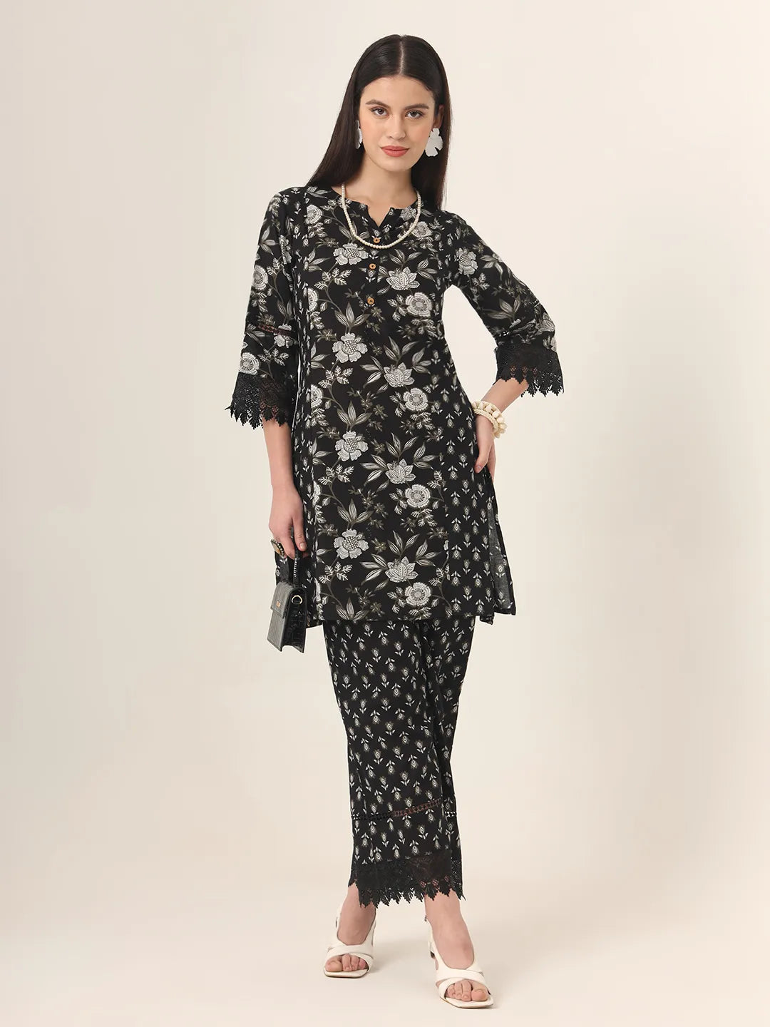 Yufta Black Pure Cotton Co Ord Set | Grocsy
