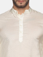 Sethukrishna Mens Off-White Kurta with Pyjamas | Grocsy