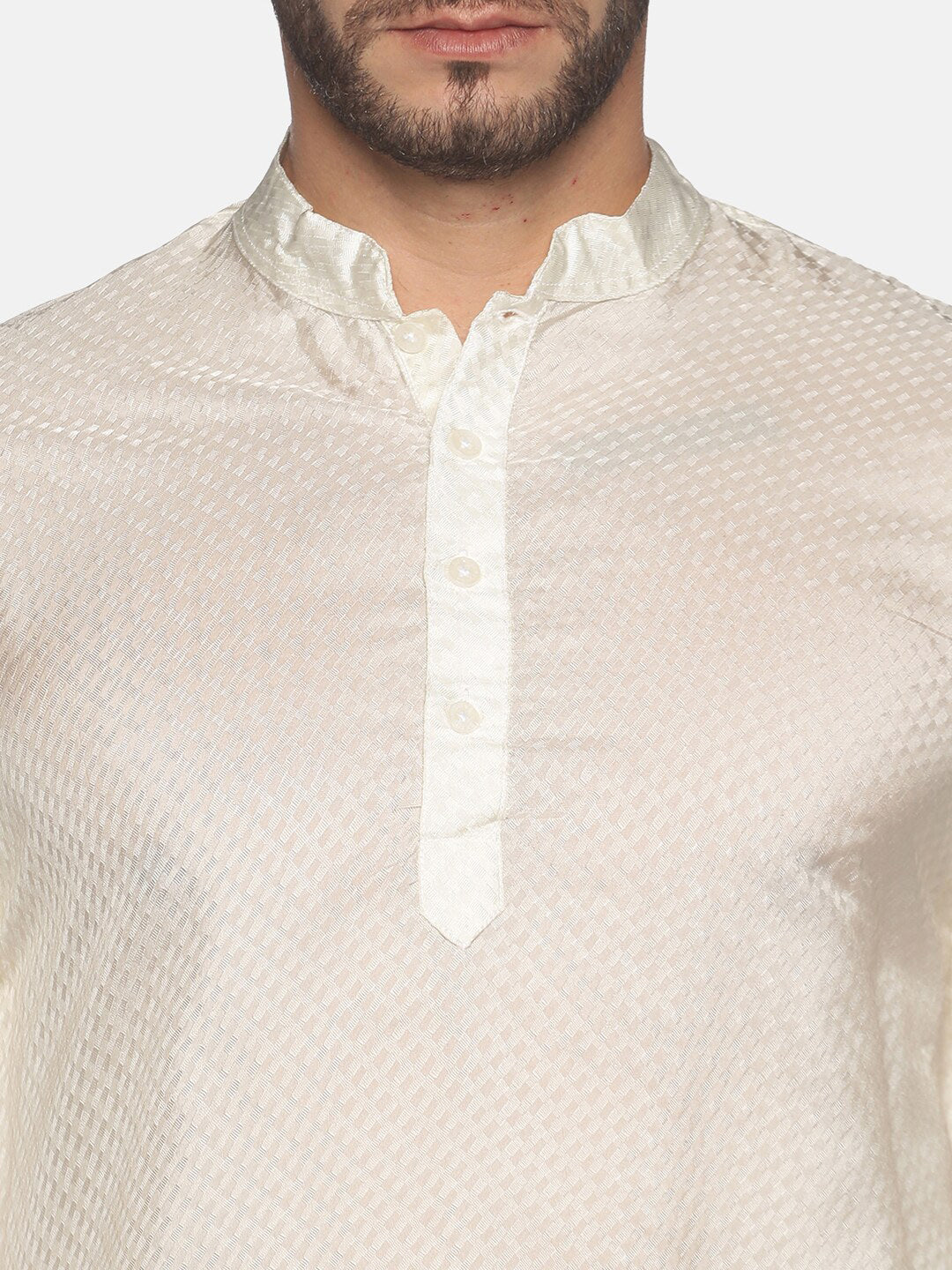 Sethukrishna Mens Off-White Kurta with Pyjamas | Grocsy