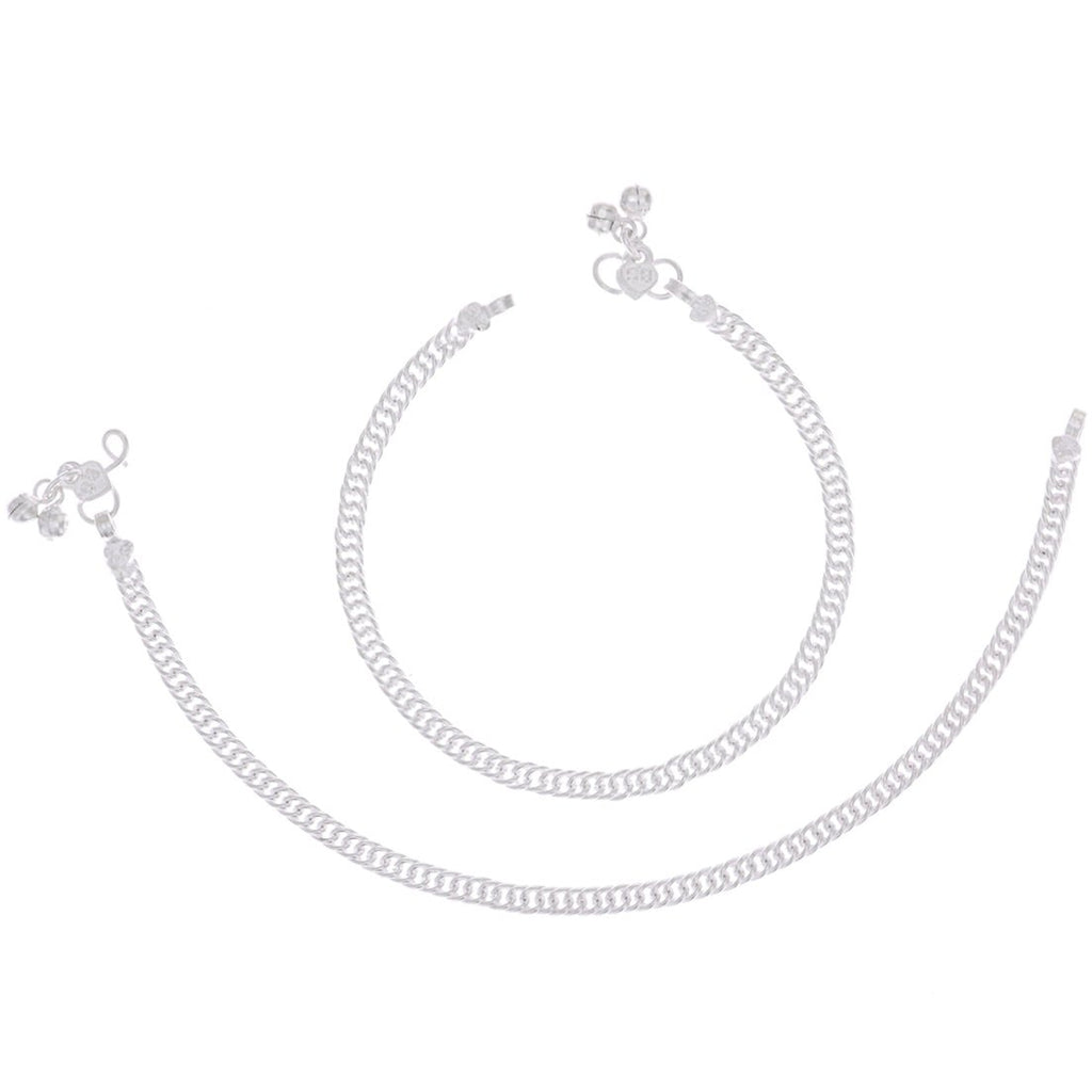 AanyaCentric Silver Plated Traditional Anklets Payal - Classic and Stylish for Women and Girls | Grocsy
