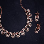 Tehzeeb Creations Maroon Colour Sparkle Stone Studded Necklace With Earrings | Grocsy