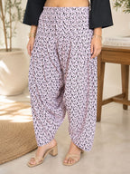Myshka Women Black Long Bell Sleeves Cotton Blend Solid Kurta with Printed Farsi Salwar | Grocsy