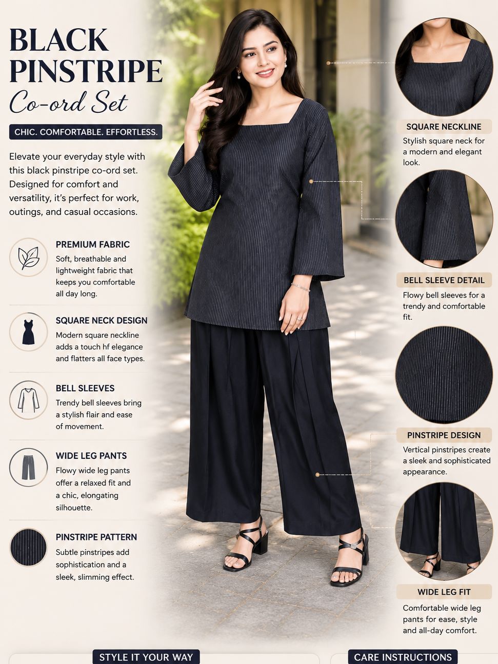 Myshka Women Black Long Bell Sleeves Cotton Blend Solid Kurta with Printed Farsi Salwar | Grocsy