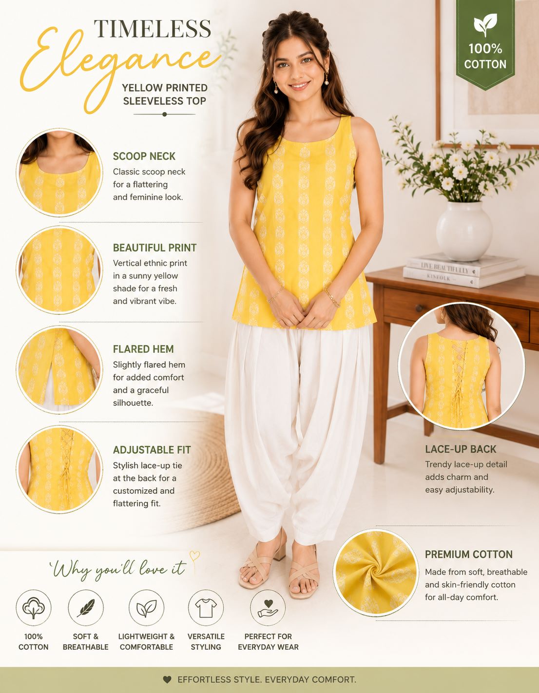 Myshka Women Yellow Sleeves Cotton Blend Self Design Woven Kurta with Solid Farsi Salwar | Grocsy