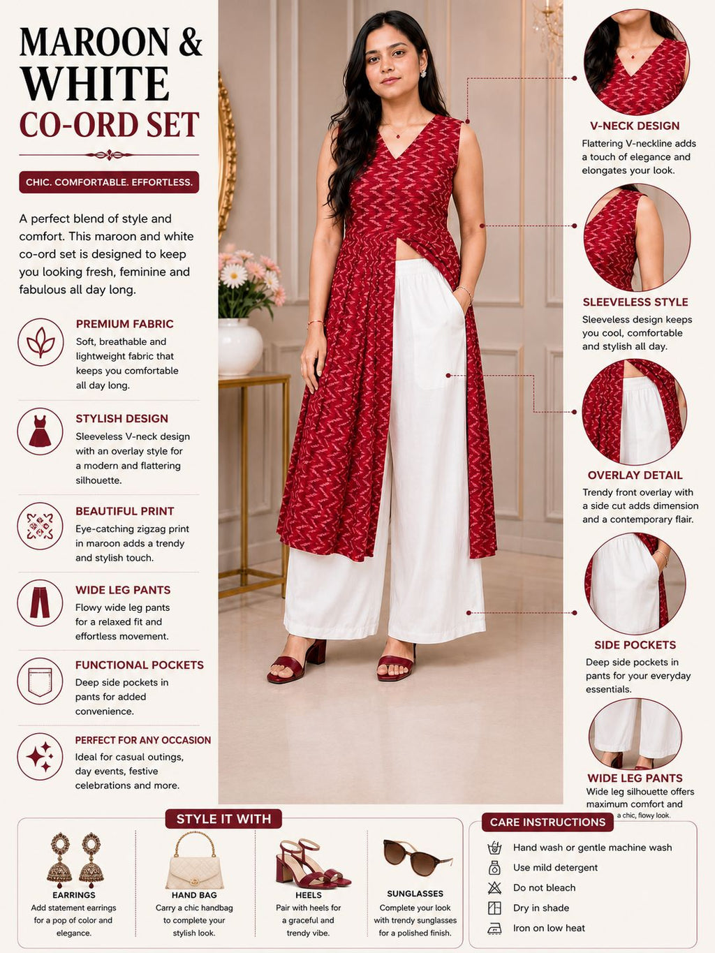 Myshka Women Black Ethnic Printed Sleeveless Kurta with Palazzo Set | Grocsy