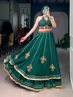 Lorenvalley Fashion Skyblue Lightweight Fabric With Gamthi Work Mirror Detailing Gota Patti Lace Lehenga Choli | Grocsy