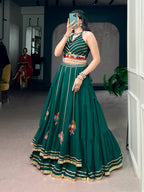 Lorenvalley Fashion Skyblue Lightweight Fabric With Gamthi Work Mirror Detailing Gota Patti Lace Lehenga Choli | Grocsy