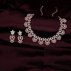 Tehzeeb Creations Sky Blue Colour Sparkle Stone Studded Necklace With Earrings | Grocsy
