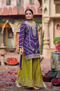 Anaita Purple Premium Embroidered Chinon Readymade Salwar Suit | Grocsy