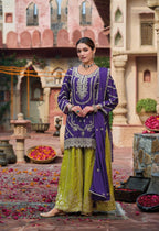 Anaita Purple Premium Embroidered Chinon Readymade Salwar Suit | Grocsy