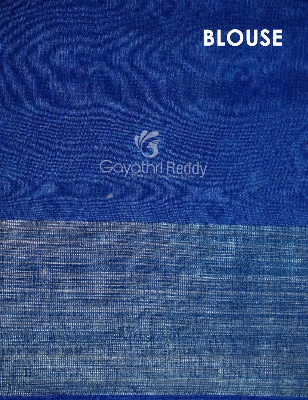 Shades of Cream Colour And Ink Blue Blouse Patola Design Semi Chanderi Saree By Gayathri Reddy Designer Studio | Grocsy