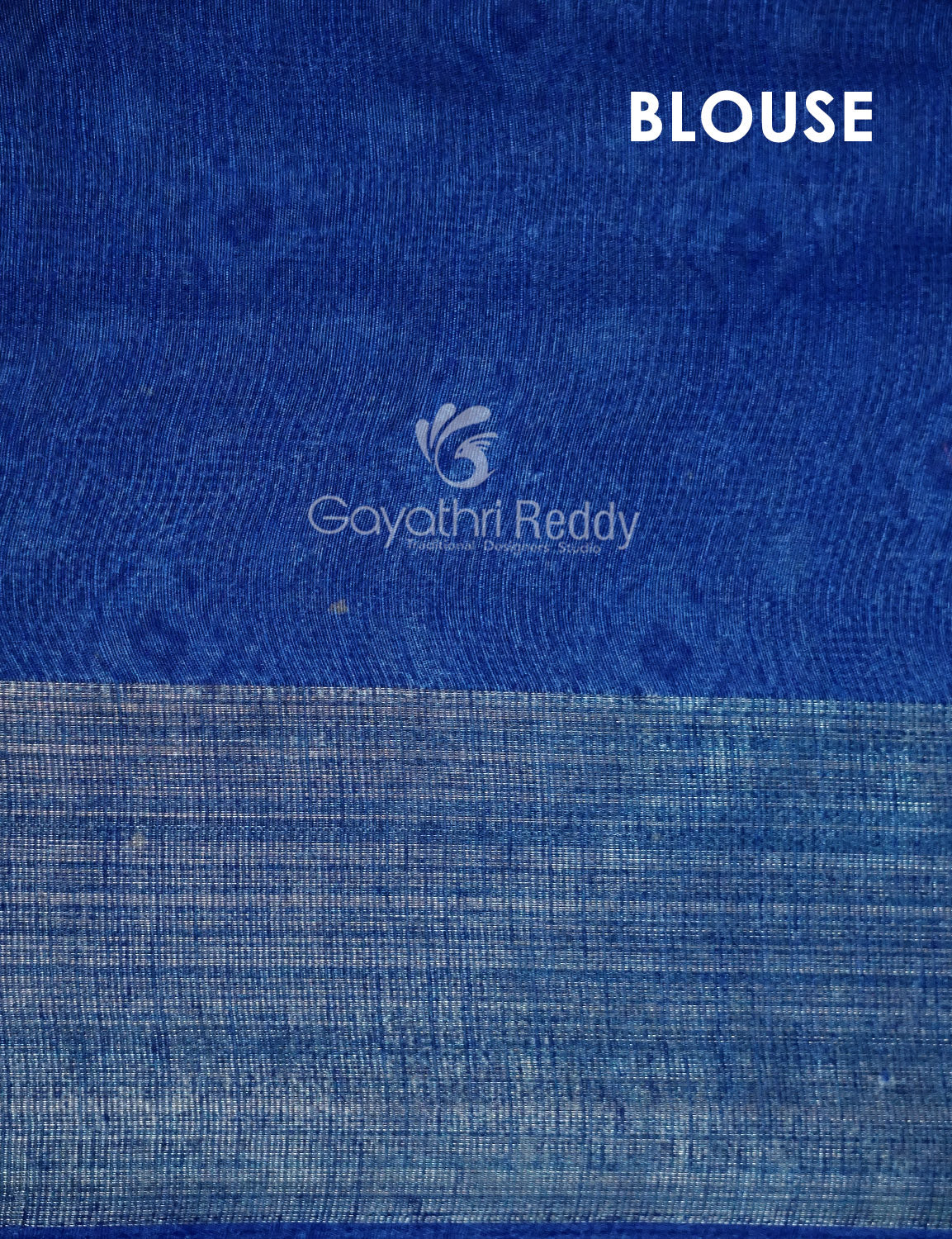 Shades of Cream Colour And Ink Blue Blouse Patola Design Semi Chanderi Saree By Gayathri Reddy Designer Studio | Grocsy