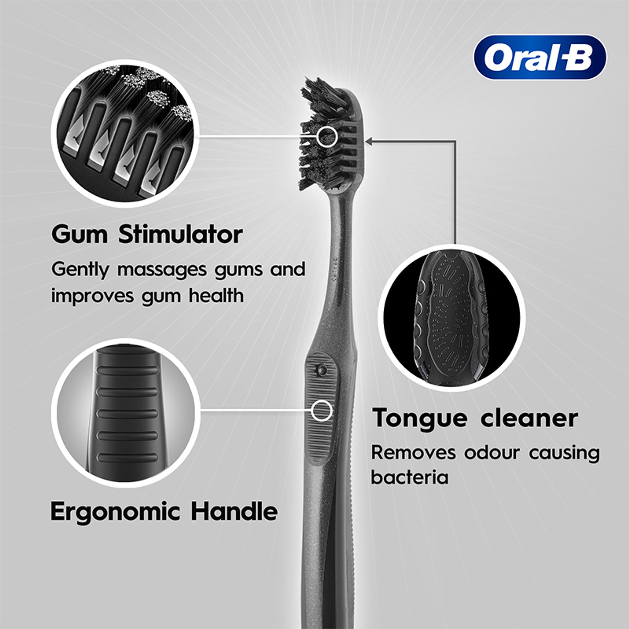 Oral-B 3D White Charcoal Soft Toothbrush For Adults (Pack Of 2) | Grocsy
