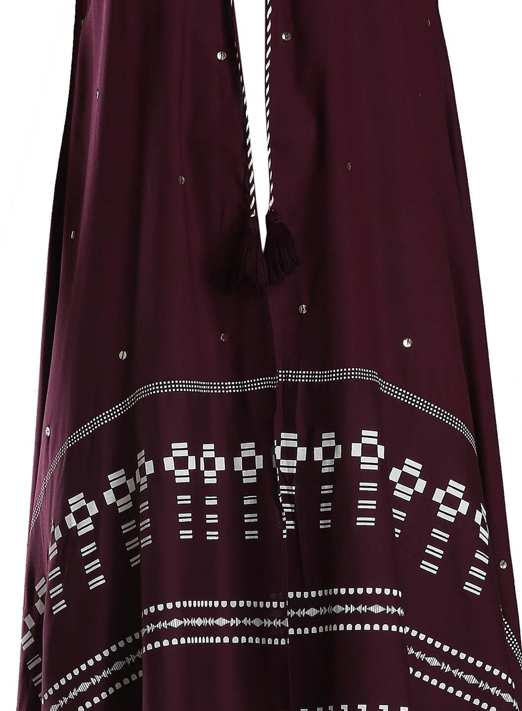 W for Woman Purple Printed Front Open Gillet | Grocsy