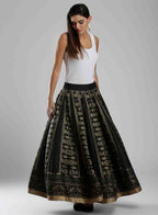 W for Woman Black Printed Skirt | Grocsy