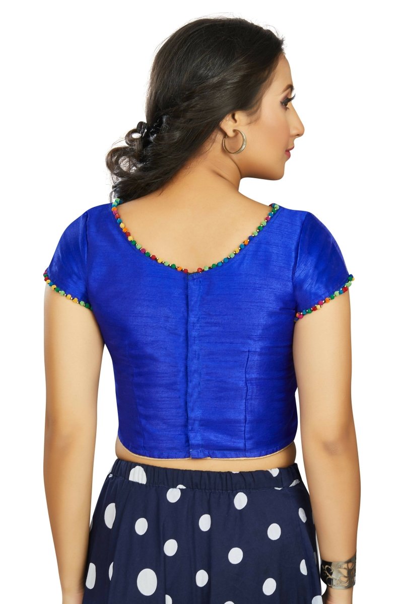 Aastha Fashion Women's Blue Art Silk Designer Party Wear Readymade Blouse | Grocsy