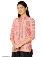 W for Woman Pink Printed Full Sleeve Top | Grocsy