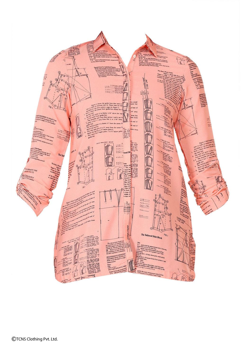 W for Woman Pink Printed Full Sleeve Top | Grocsy