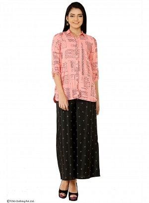 W for Woman Pink Printed Full Sleeve Top | Grocsy