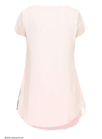 W for Woman White Printed Short Sleeve Top | Grocsy