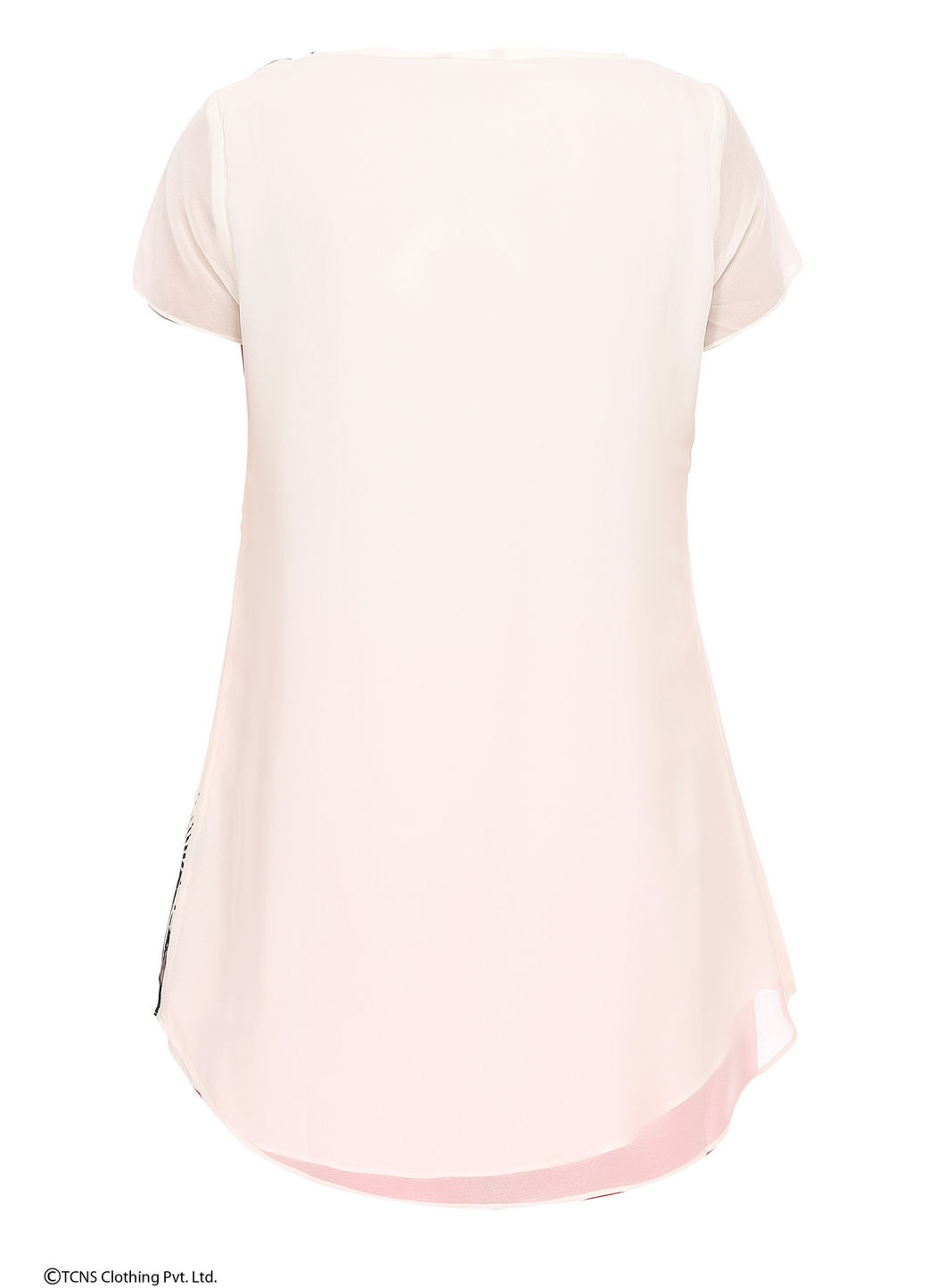 W for Woman White Printed Short Sleeve Top | Grocsy