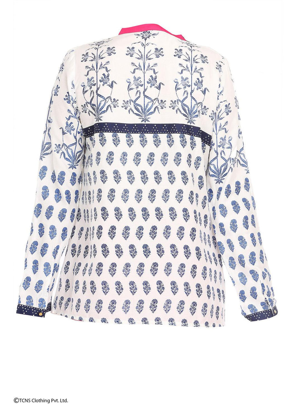 W for Woman White Printed Full Sleeve Top | Grocsy