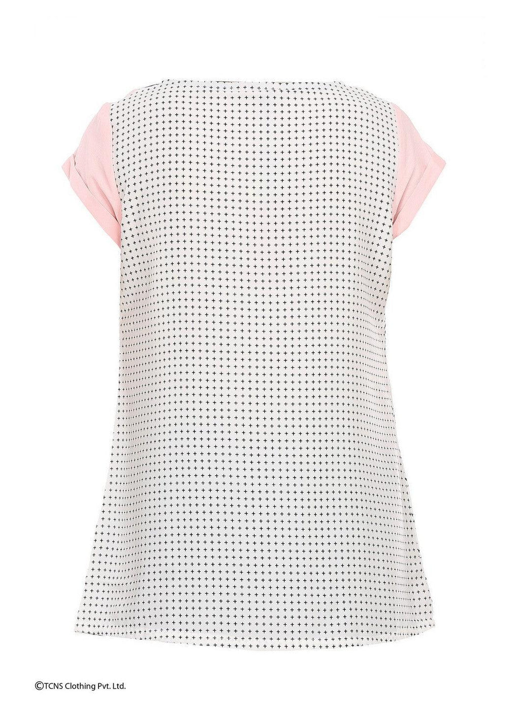 W for Woman Pink Printed Short Sleeve Top | Grocsy