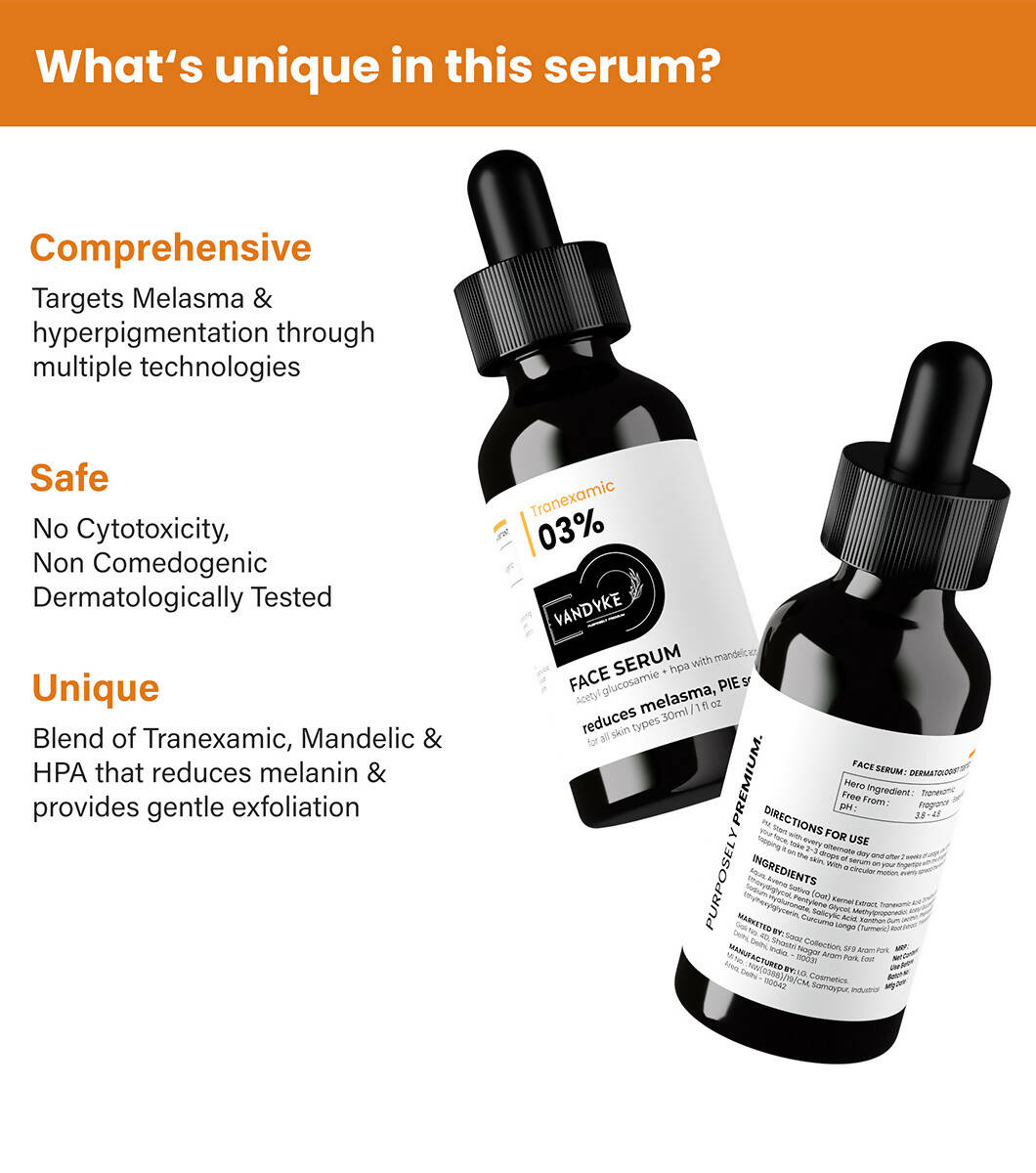 Vandyke Tranexamic 03% Face Serum | Grocsy