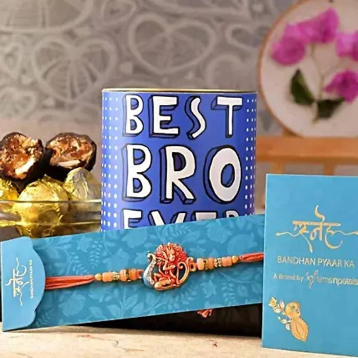 Krishna Raag Rakhi N Chocolate Dipped Khajoor Laddu | Grocsy