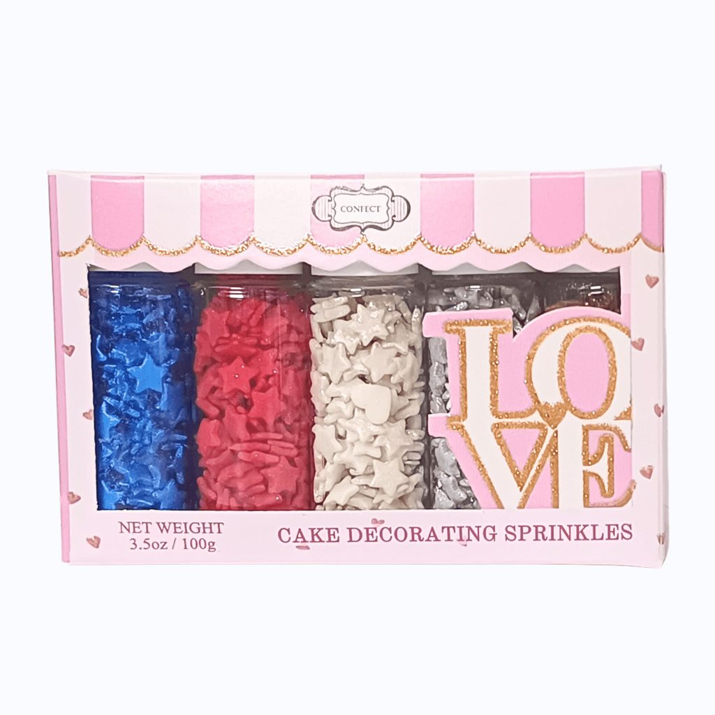 Confect Mix Blue, Red, Silver, White & Gold Patriotic Sprinkles | Mighty Hero Sprinkles | Grocsy
