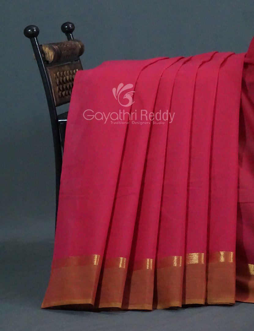 Dual Shades of Pinkish Pure Mangalgiri Cotton By Gayathri Reddy Designer Studio | Grocsy