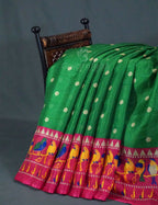 Mango Green Colored with Buttes Semi Silk Kota Saree By Gayathri Reddy Designer Studio | Grocsy