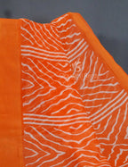 Shades of Orange with Lehariya Design Semi Chanderi Saree By Gayathri Reddy Designer Studio | Grocsy