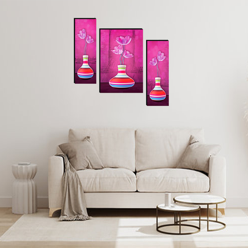 Tehzeeb Creations Set Of 3 Digital Wall Painting | Grocsy