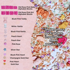 Confect Girls Baby Shower Sprinkles | Mix Silver, Gold & Blush pink Sprinkles Pack of 5 | Grocsy