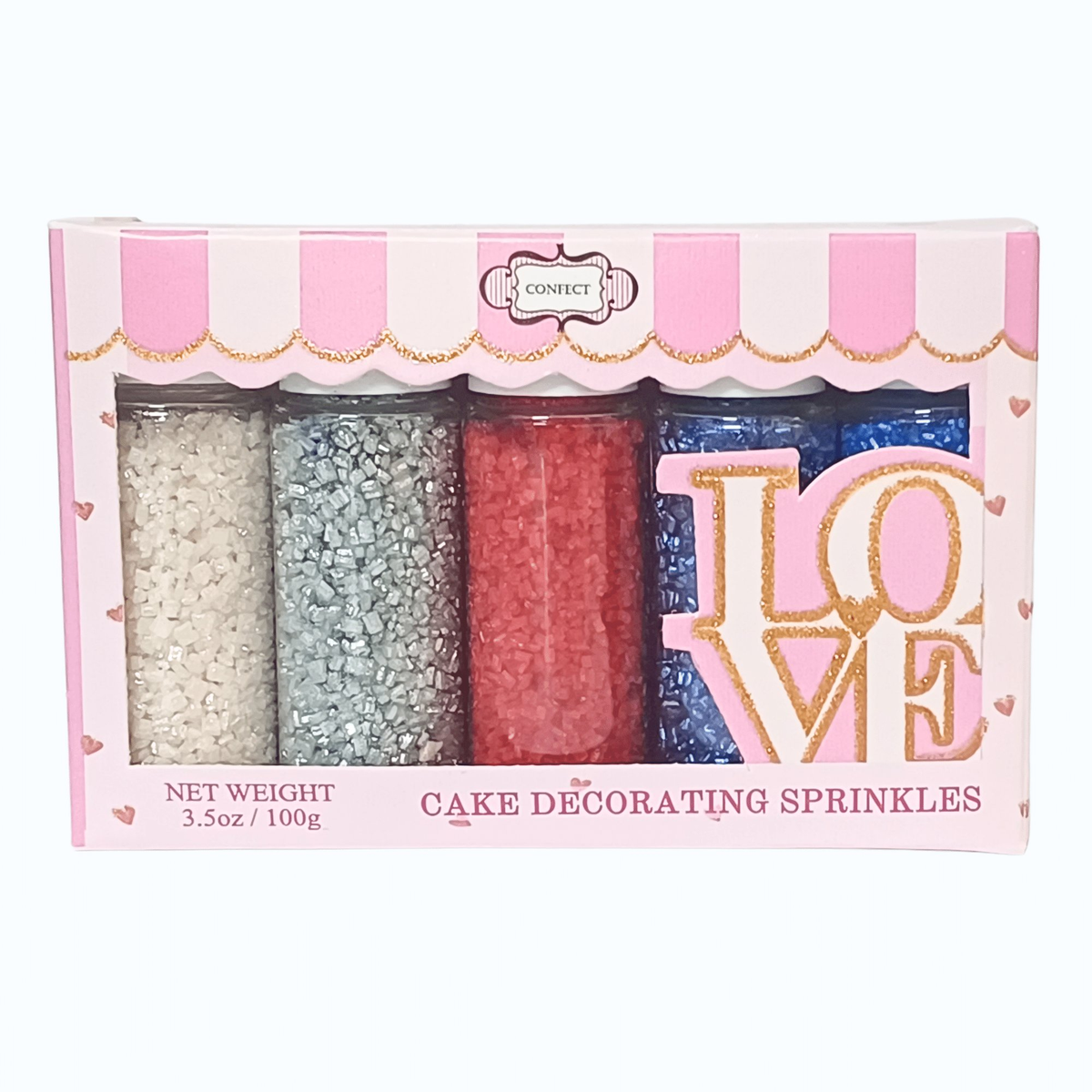 Confect Mix Red, White, Blue & Silver Patriotic Sprinkles | Grocsy