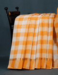 Cream And Orange Coloured With Checks Pure Mangalgiri Cotton Saree By Gayathri Reddy Designer Studio | Grocsy