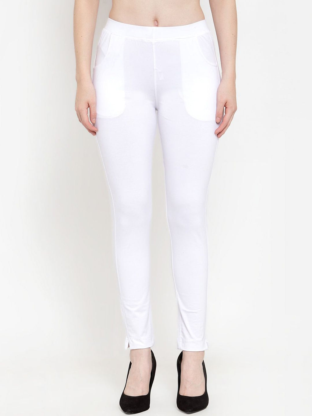 TAG 7 Women Pack Of 2 Solid Straight-Fit Ankle-Length Leggings | Grocsy