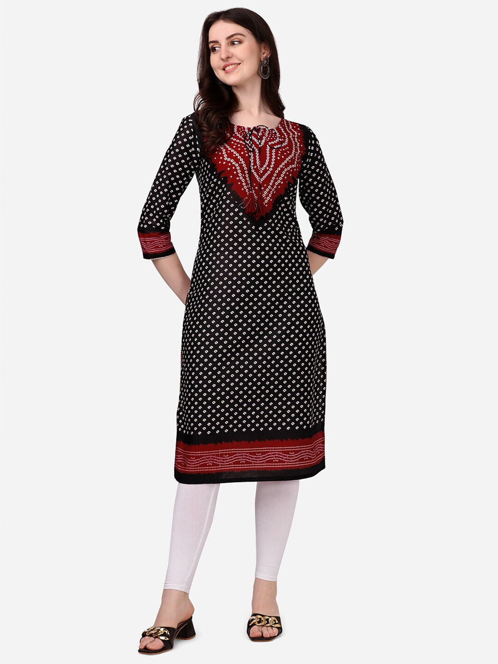 HERE&NOW Bandhani Printed Kurta | Grocsy