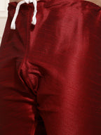 Sojanya Men Maroon Solid Kurta Set & Nehru Jacket | Grocsy
