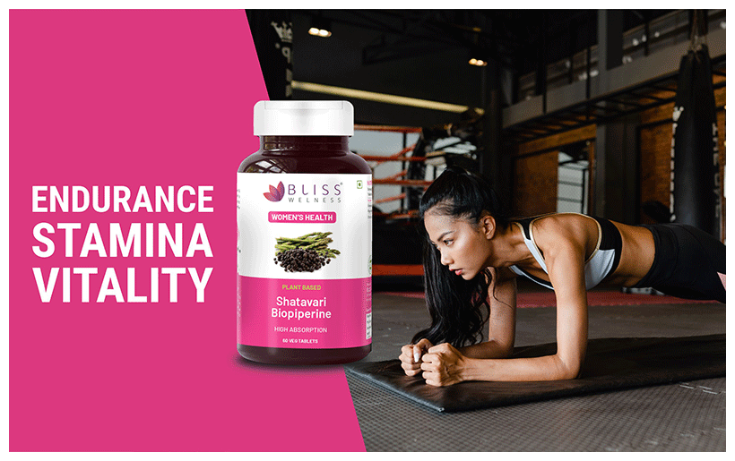 Bliss Welness Women's Wellness Shatavari Biopiperine Veg Tablet | Grocsy