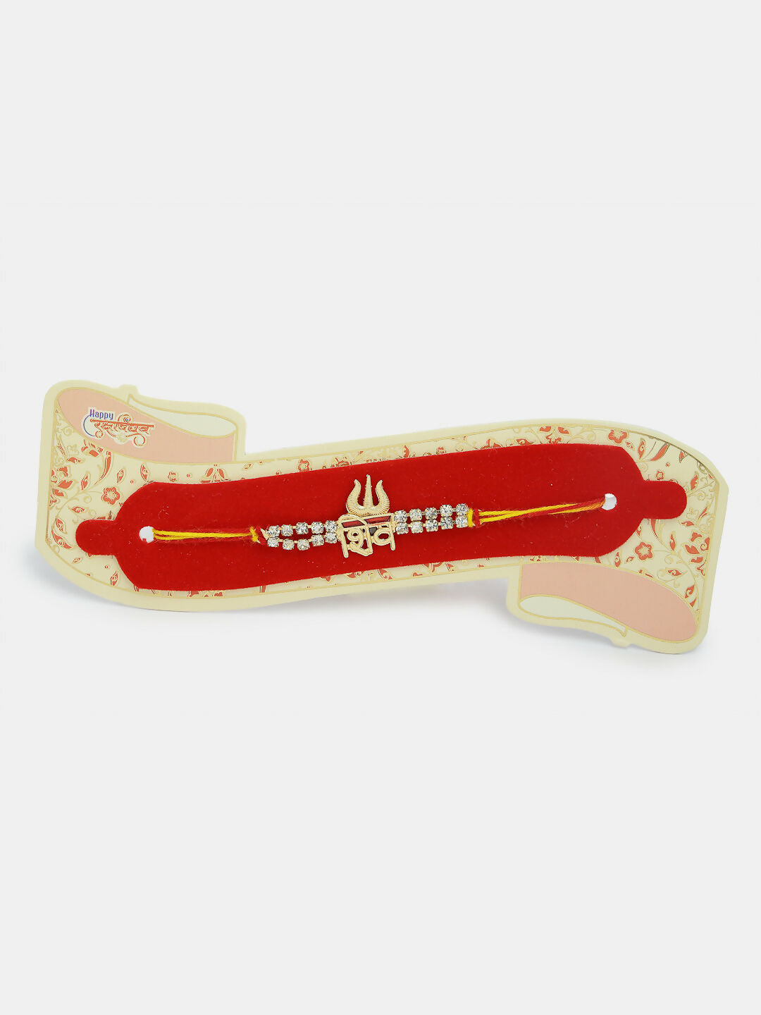 NVR Men Set of 4 Multicolor Stone-Studded Rakhi With Roli Chawal & Chocolate | Grocsy