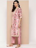 Ahalyaa Women's Traditional wear Kurta Set - Pink | Grocsy