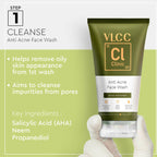 VLCC Clinic Acne Control Regime CSMS (Cleanser, Serum, Moisturizer, Sunscreen) For Acne Care Combo | Grocsy