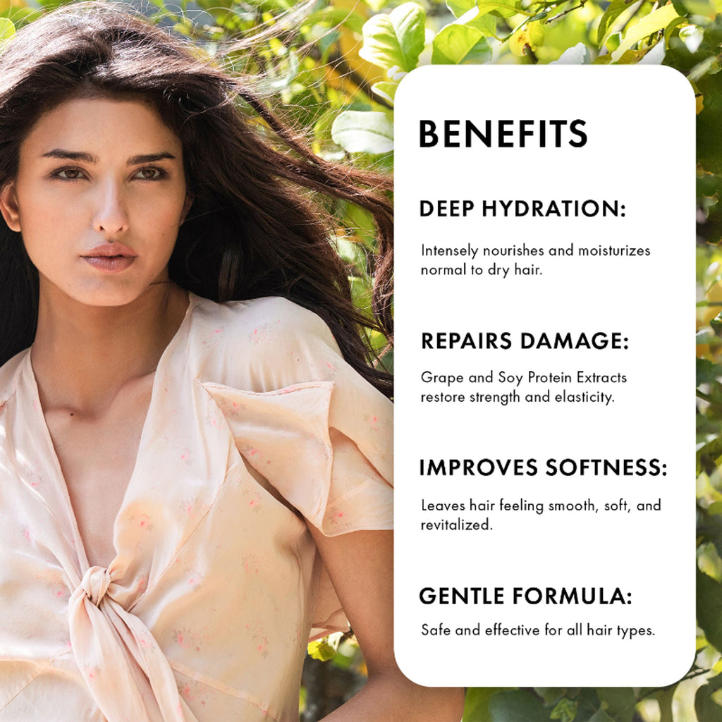 Naturica Moisturizing Defense Mask for Normal to Dry Hair, Hydrate with Grape Extract & Soy Protein | Grocsy