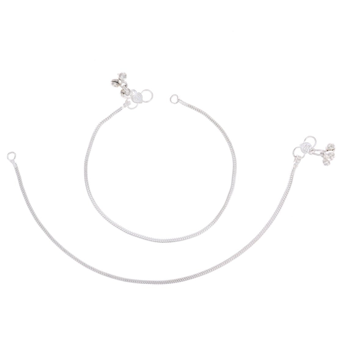 AanyaCentric Silver Plated Traditional Anklets Payal - Classic and Stylish for Women and Girls | Grocsy